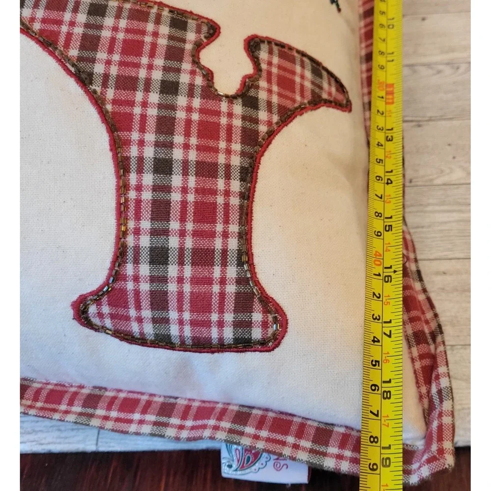 Devi Designs Beaded Christmas Throw Pillow 